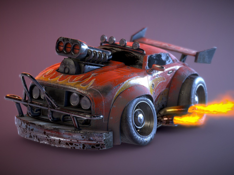 D风格化肌肉车su模型