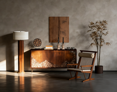 中古风装饰柜su模型