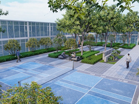 现代办公景观 户外公园su模型