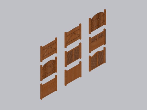 木质庭院门su模型