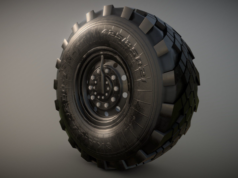 越野卡车车轮su模型