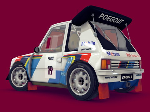 卡通拉力赛车1986su模型