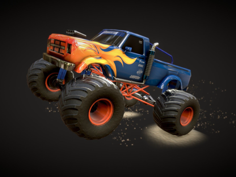 火焰中的怪物卡车su模型
