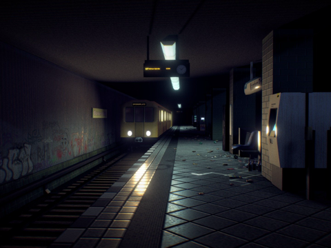 低多边形柏林地铁站su模型