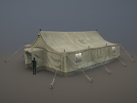 军用帐篷01沙漠su模型
