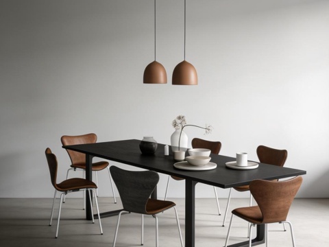 现代休闲桌椅餐桌su模型