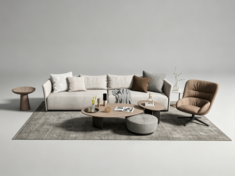 现代沙发su模型