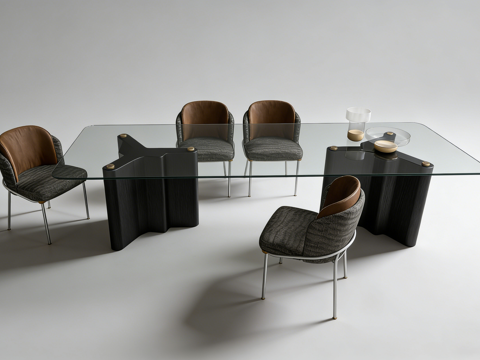 现代休闲桌椅su模型