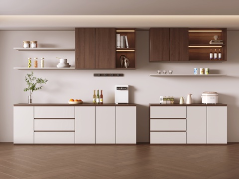 中古风餐边柜su模型