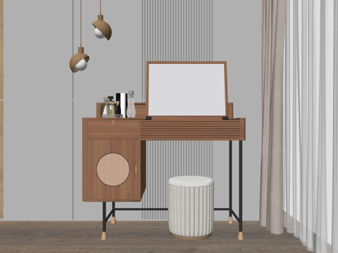 餐厅 茶室 客厅 卫生间 书房 床su模型