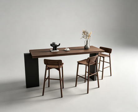 侘寂餐桌su模型