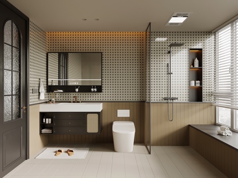 法式卫生间su模型