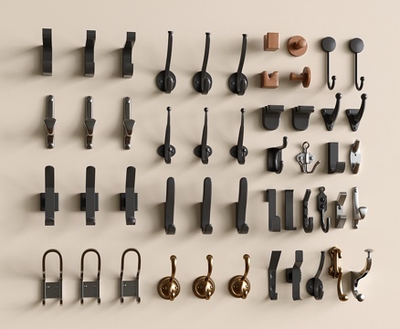 现代风挂钩 挂衣钩su模型