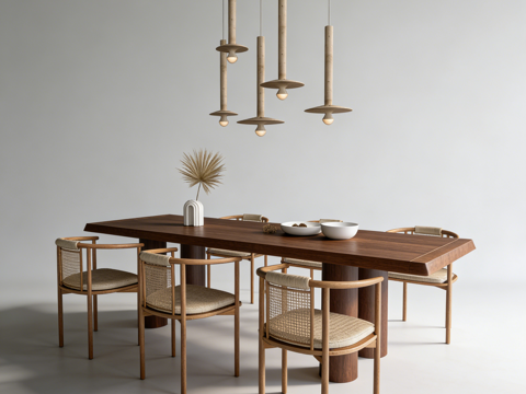 侘寂桌椅餐桌su模型