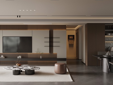  意式客餐厅3d模型 