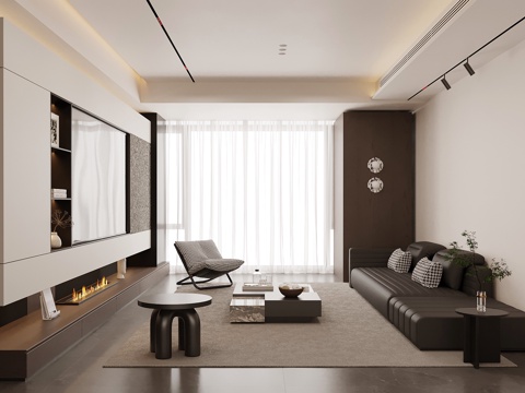 意式客厅su模型