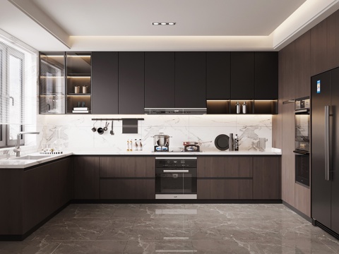 现代意式厨房su模型