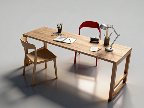 现代书桌su模型