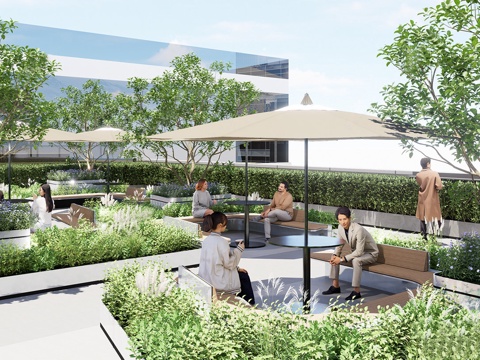 现代办公景观 现代办公 现代户外座椅 阳台景观su模型