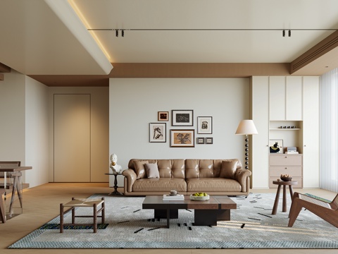 中古风客餐厅su模型