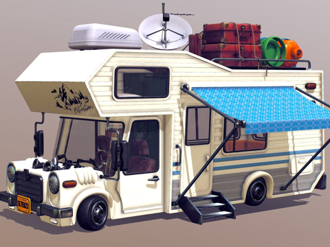 风格化露营车su模型