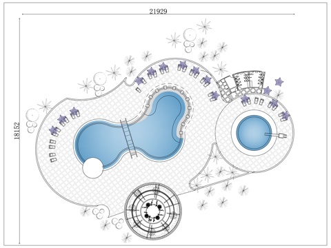 泳池度假村 水上度假村 泳池度假酒店 戏水度假村 泳池休闲度cad施工图
