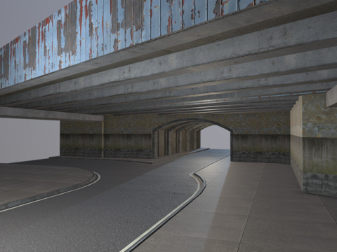 隧道上方桥梁su模型