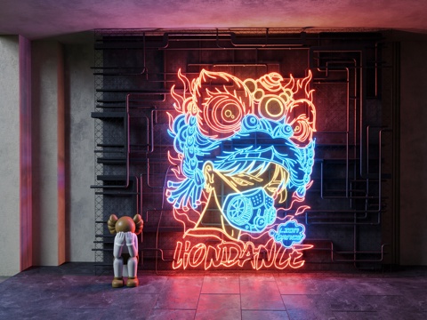 霓虹灯    艺术  卡通   室内外炫彩霓虹灯su模型