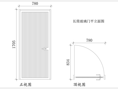 长条玻璃门 窄长玻璃门 竖款玻璃门 高长玻璃门 通顶玻璃门cad施工图