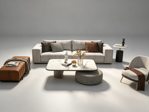 现代沙发su模型