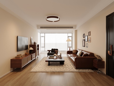 中古风客厅su模型