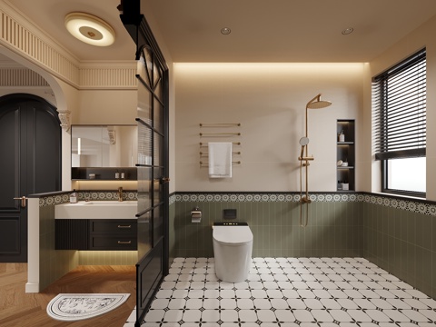 法式卫生间su模型