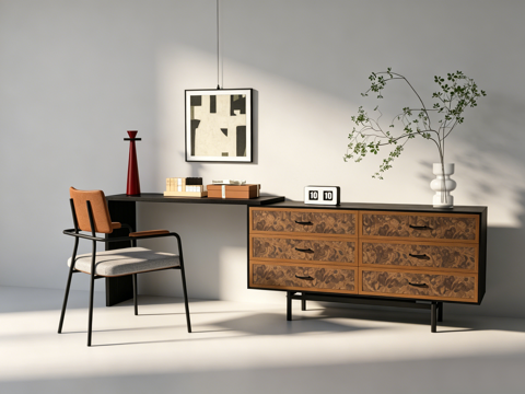 中古风梳妆台su模型