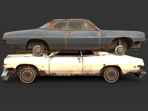 废料场残骸堆su模型