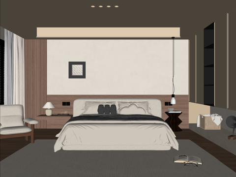 衣柜 家装 客餐厅 书房 书桌 台灯su模型