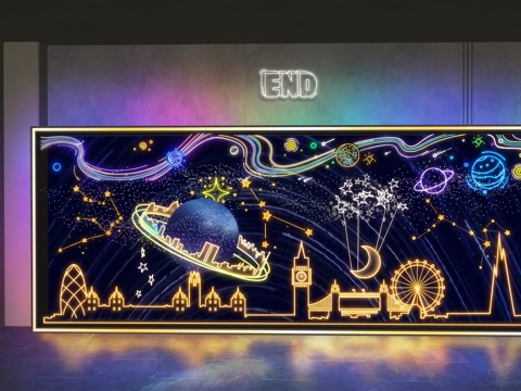 霓虹灯    艺术  卡通   室内外炫彩霓虹灯su模型