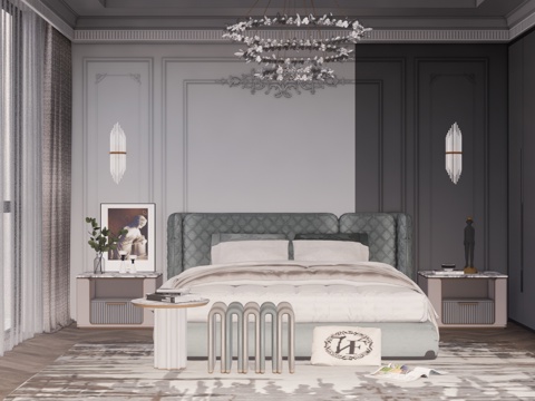 客餐厅 衣柜 书房 书桌su模型