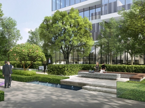 现代办公景观 办公商业景观 办公楼景观su模型