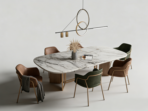 现代餐桌su模型