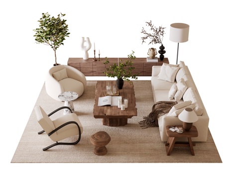 法式沙发组合su模型