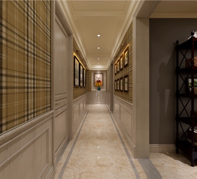  简约欧式玄关过道3d模型 