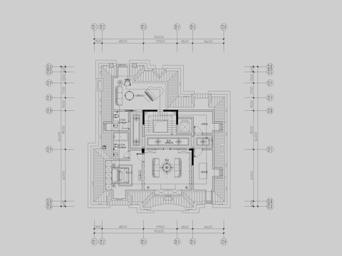 四层别墅豪宅平面图cad施工图