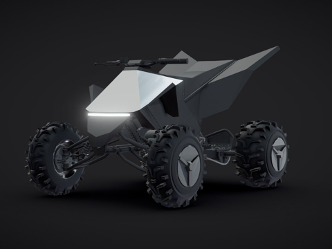 特斯拉赛博四轮车-赛博卡车全地形车su模型