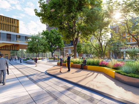 现代办公景观 户外休闲座椅su模型