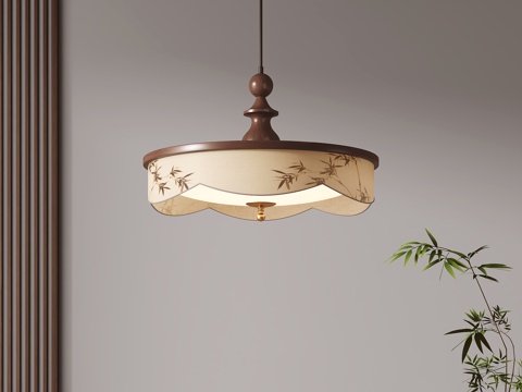 新中式吊灯 餐厅吊灯su模型