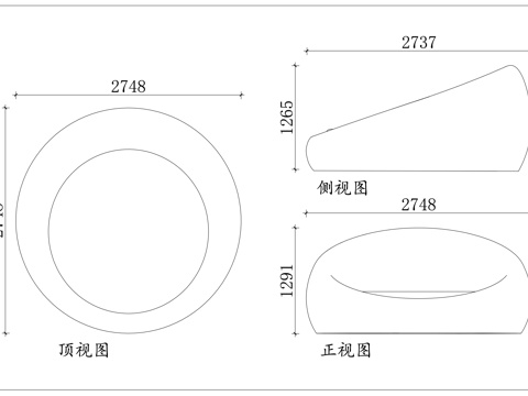圆沙发床 圆形多功能床 圆型折叠床 环形沙发床 圆榻沙发床cad施工图