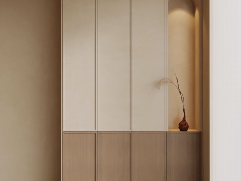 中古风鞋柜 侘寂风鞋柜su模型