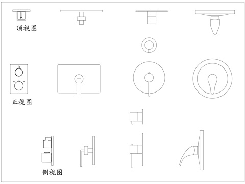 卫浴五金件 浴室挂件套装 卫生间五金 卫浴配件组 浴室五金件cad施工图