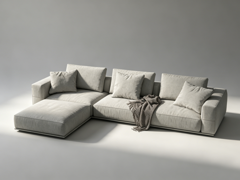 现代多人沙发su模型