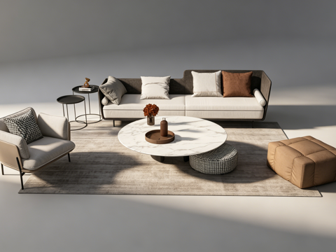 现代沙发组合su模型